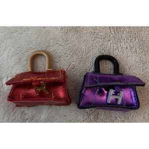 Rainbow High Holly Laurel DeVious Twins Doll Red Purple Metallic Purse Bag Lot
